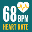 typography graphic illustrating 68 bpm hear rate 