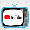 A television with the YouTube logo displayed on screen.